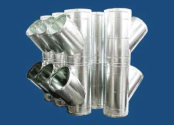 M&M Manufacturing #800 DucTite Wye 80012128 Duct Wye, 12" x 12" x 8" (Large End x Opposite End x Branch) Fitting Size, 28 Ga, Round Lateral Wye, Tapered/Crimped, Stop Bead (Flex Duct) Connection Type, ASTM-A653 CS B Galvanized Steel, Galvanized, Domestic Origin