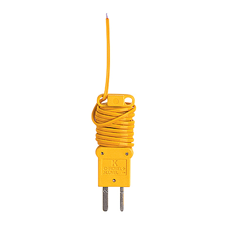 Fieldpiece Instruments ATB1 K-Type Bead Thermocouple, Type K, -50-400 Â°F (Continuous), 482 Â°F (Maximum, Single Exposure), Bead, K-Type Male Mini Plug, 36" Lead Length, Â± 4Â°F (General), Â± 1Â°F (After Field Calibration, 32-176Â°F), Nickel Chromium/Nickel Aluminum (Conductors), Fiberglass (Insulation)
