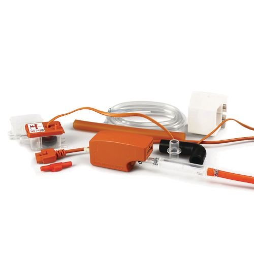 Aspen Manufacturing ASP-MO-UNI Mini Orange Condensate Pump Kit, 100-250 V, 33' Maximum Head, 174-192 GPM (0' Head), 49,500 BTU/hr, Barb Connection, 1/4" Connection Size, Remote Mount