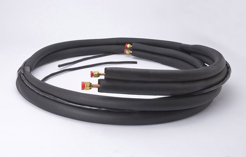 Linesets, Inc 41020150M144 Mini Split Line Set, 5/8" Suction Line Size, 1/4" Liquid Line Size, 15' Length, 1" Insulation Thickness, Cable, Flare, C12200 Copper (Tube), NBR/PVC (Insulation), 700 PSI (UL Recognized)