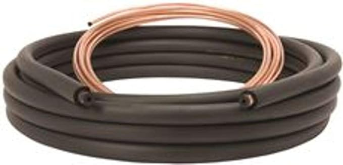 Linesets, Inc Mini Split Line Sets 61020500M144L Mini Split Line Set, 5/8" Suction Line Size, 3/8" Liquid Line Size, 50' Length, 1" (Both Lines) Insulation Thickness, Cable, Flare, C12200 Copper (Tube), NBR/PVC (Insulation), 700 PSI (UL Recognized)