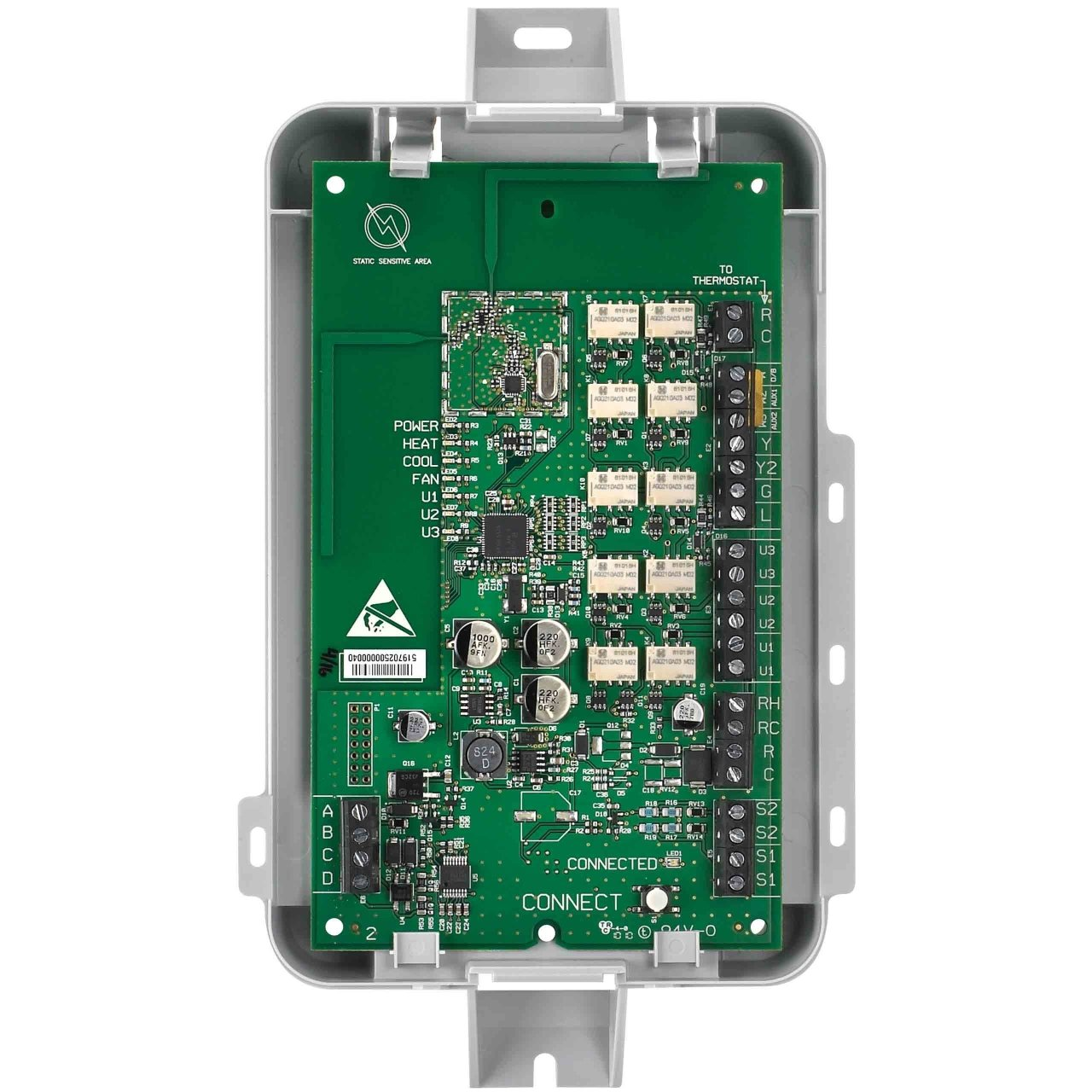 Resideo Prestige IAQ / VisionPRO THM5421R1021 Equipment Interface Module, Vertical, 9-5/16" H x 4-13/16" W x 1-5/8" D Dimensions, Gray, 2-Wire, Screw Terminals, Hardwired, 18-30 VAC