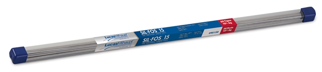 Lucas-Milhaupt Sil-Fos 15 95150 Brazing Rod, For Copper, Brass, Bronze, Silver, Copper, Phosphorus, 1/20" (Thickness) Diameter, 20" Length, Gray Finish, 1300-1500 Â°F, 30,000 - 35,000 lbs/In2 (Copper), 35,000 - 40,000 lbs/In2 (Brass) Tensile Strength