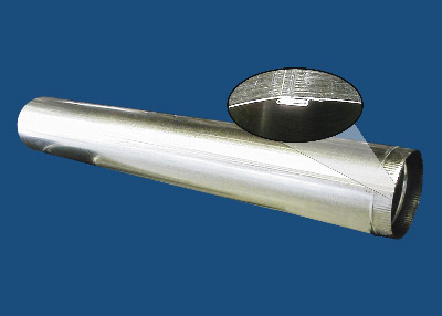 M&M 10002263620 Snaplock Pipe, 20 in, 36 in L, 26 ga, G60 Galvanized, Steel