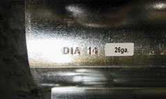 M&M Manufacturing 110 Series 11001306010 Snaplock Pipe, Round, 10" Nominal Size, Nu-Lock, Snaplock Connection, 60" Length, 30 Ga, ASTM-A653 CS B Galvanized Steel, <0.5 In. Wc. Pressure Rating