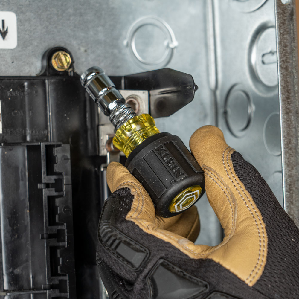 Klein Tools 65131-1 2-in-1 Hex Head Slide Drive Nut Driver, 1/4", 5/16" Point Size, 2-In-1, Hex, Slide Drive, Non-Insulated, Magnetized Tip, 1-1/2" Shank Length, SAE, Cushion Grip