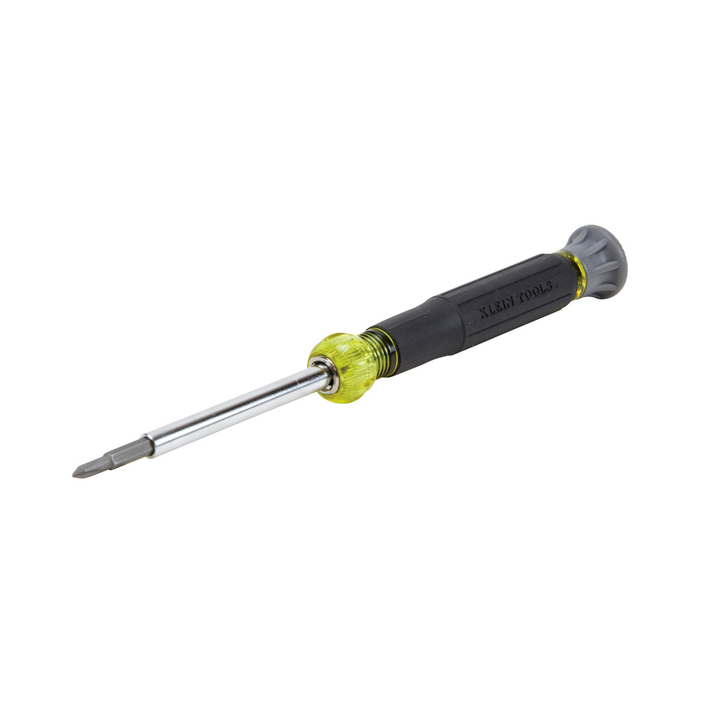 Klein Tools 32500 32581-6 4-in-1 Electronics Screwdriver, Multi-Bit/Electronics, Phillips, Slotted Drive Type, Quick Change, Double End Bits, 3 Pcs, Phillips, Slotted Point Type, #0, #00 (Phillips), 1/8", 3/32" (Slotted) Point Size