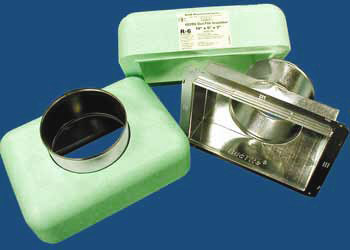 M&M DucTite® 602R6664 Insulated Register Box with Snap Rail Flange, 6 in L, 6 in W, 100% Recyclable EPS, Green