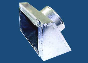 M&M Manufacturing 643SST 64312129 Slant Top Insulated Register Box, 12" Length, 12" Width, For 9" Pipe, R-2, Steel, Slant Top Angle, Silver