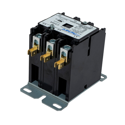 Packard C340C Definite Purpose Contactor, 3 Pole, 40 A (Inductive, 600 VAC), 50 A (Resistive, 600 VAC) Contact Rating, 208 VAC, 240 VAC, 600 VAC, 240 A (240 V), 200 A (480 V), 160 A (600 V), Box Lug, Spade Terminal Connection Type, Foot Mount
