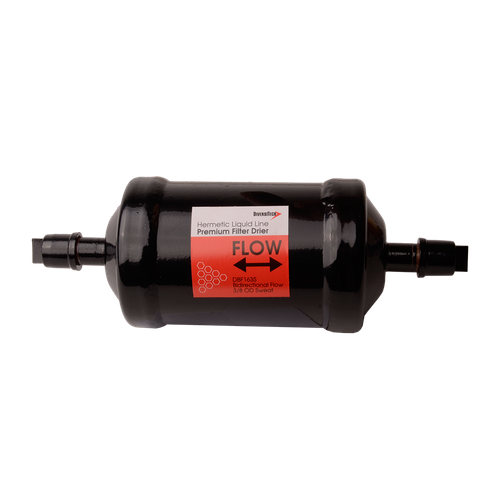 DiversiTech DTG Series FD-163-S Filter Drier, ODF Connection, 3/8" Connection Size, 16 Cu. In., 7.39 Tons (R-22), 7.31 Tons (R-134a), 7.51 Tons (R-410A), 7.39 Tons (R-407C), 5.09 Tons (R-404A / R-507), 20 Microns Micron Rating, All Common Refrigerants (CFC, HCFC, HFC, HFO), 714.7 PSI