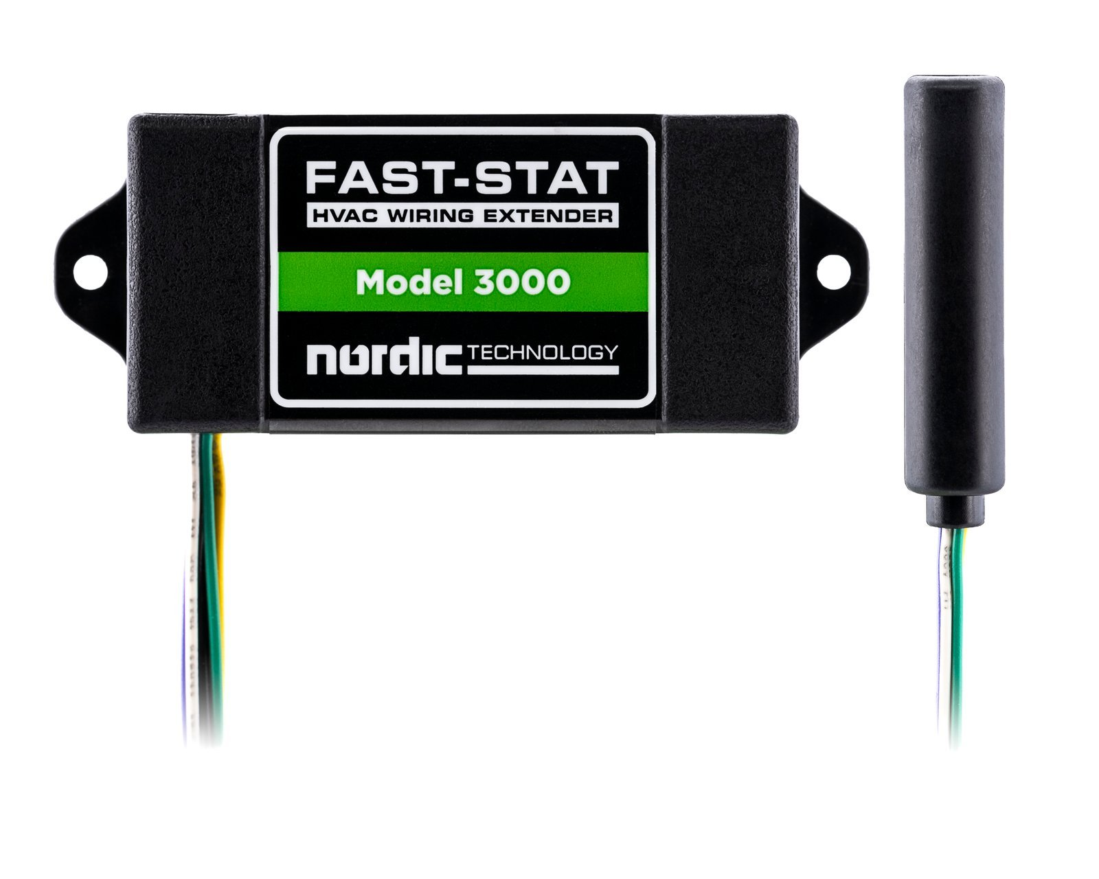 Nordic Technology FAST-STAT MODEL 3000 Wiring Extender, 2 (Adds, Enables 4-Wire Control Over 2-Wire Cable, Or 6-Wire Control Over 4-Wire Cable) Conductors, 24 VAC (Operates 20-30 VAC), 2 A (Max Load), 4-4/5" x 7-3/5" x 1-3/5" Length, Black