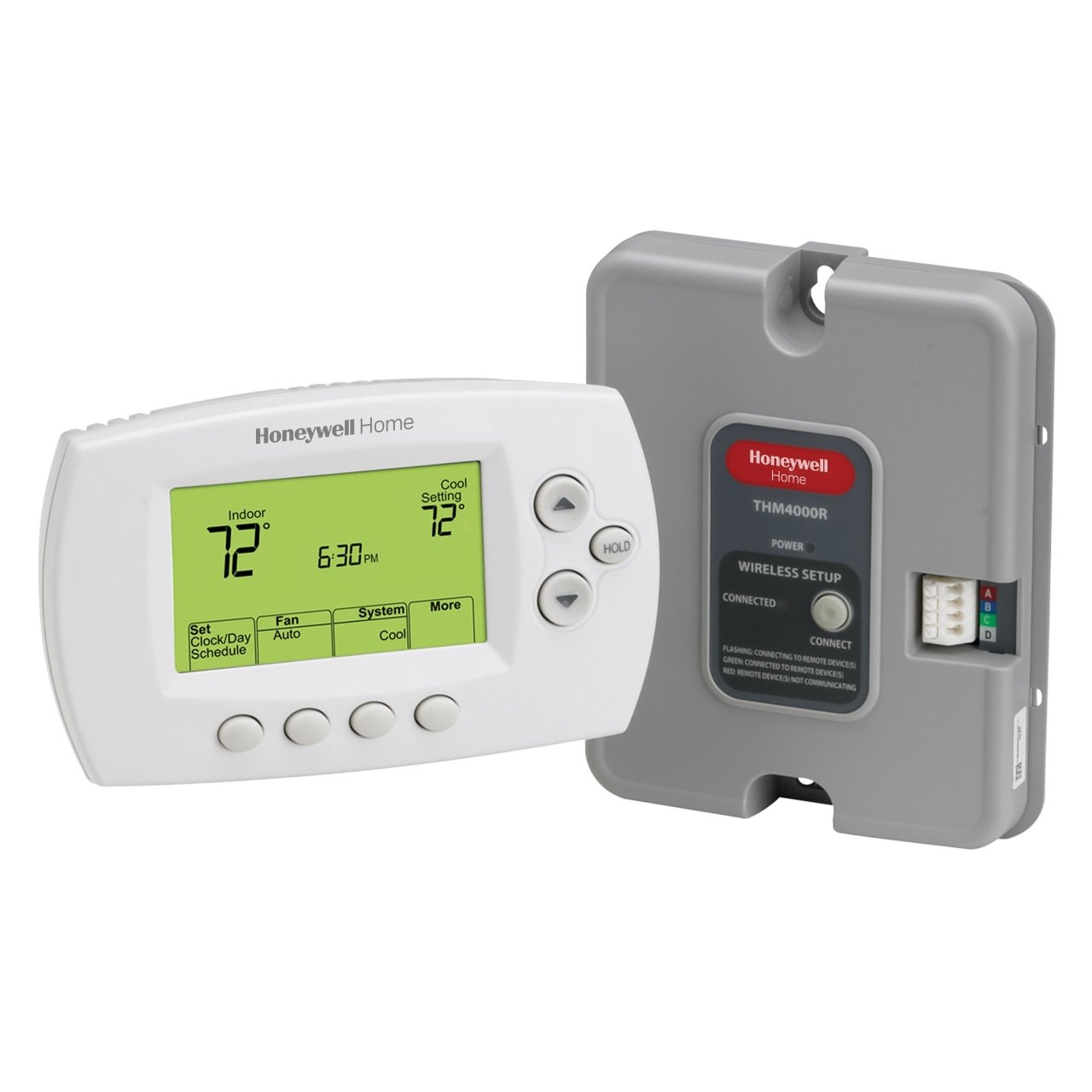Resideo FocusPRO YTH6320R1023/U Wireless Programmable Thermostat Kit, 5-1-1 Day, 5-2 Day Programmability, 3 H / 2 C (Heat Pump), 2 H / 2 C (Conventional), Auto, Manual, Wall Mount (Horizontal), Wireless (Redlink), 24 VAC, Battery