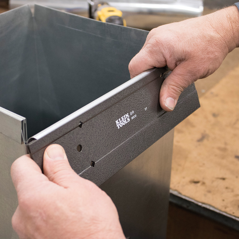 Klein Tools 86530 Folding Tool, 12" Overall Length, 3/8", 1" Folding Depth, 24 Ga (CRSM), 28 Ga (Stainless Steel) Gauge, 12" Jaw Size, 16 Gauge Steel, 12" L (Overall) x 0.188" H (Overall) x 3.25" W (Overall)