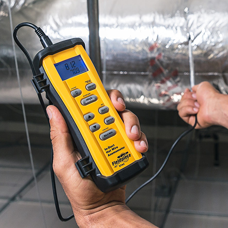 Fieldpiece Instruments STA2 In-Duct Hot-Wire Anemometer, 40-3,960 FPM, Â± (5% RDG + 1 Digit) Or Â± (1% FS + 1 Digit) (Velocity), Â± 1.0Â°F (Temperature, 32Â°F - 113Â°F), Â± 2.0Â°F (Temperature, -4Â°F - 32Â°F And 113Â°F - 140Â°F), Dual Display, 9V Battery, 20-35 Hrs (Alkaline, Approx) Battery Life, 9V Alkaline Battery, <75% RH (Operating) Humidity Rating