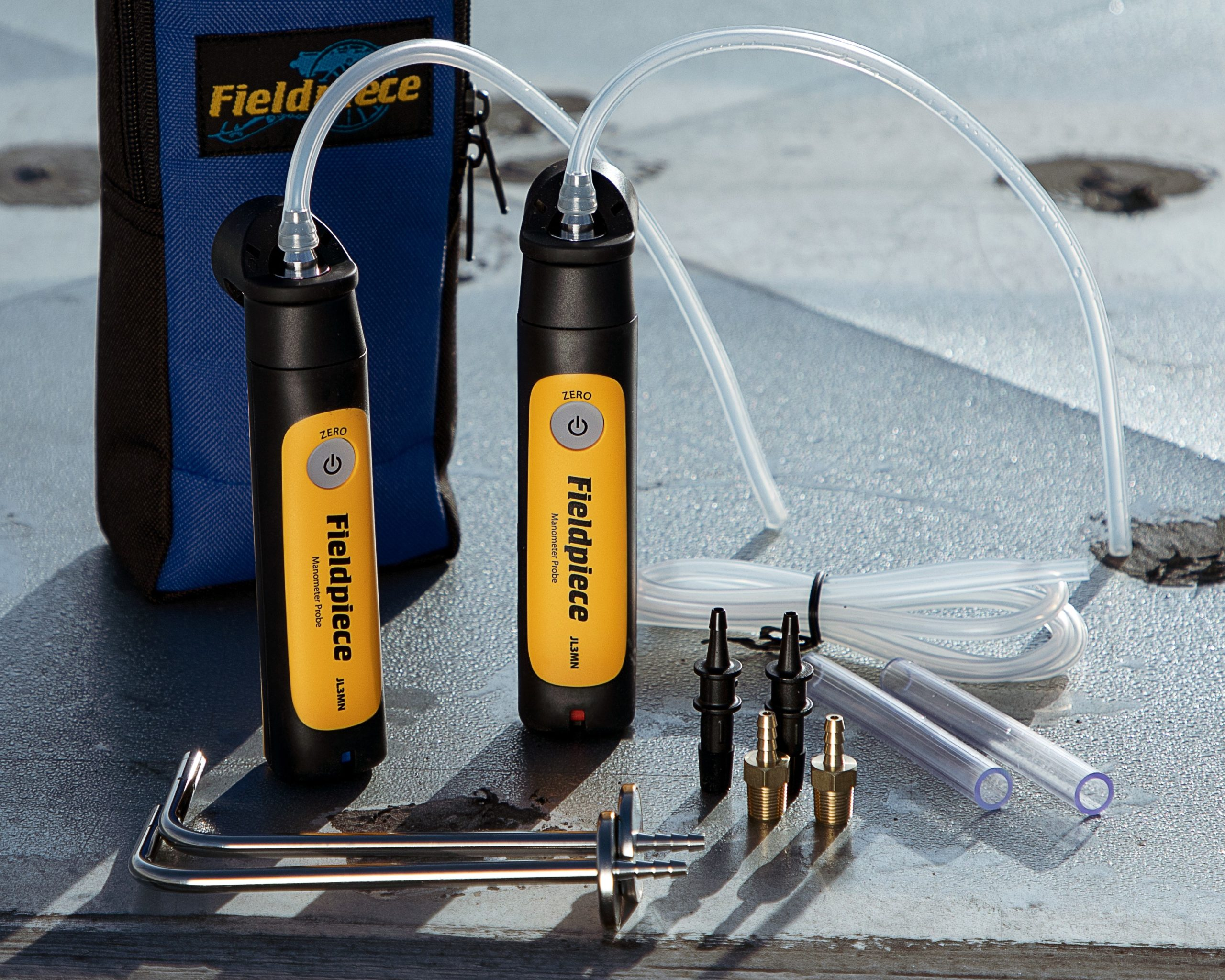 Fieldpiece Instruments JL3MN Single Port Wireless Manometer, +/- 60 In. Wc. Measuring Range, Â± 0.02 In. W.c. (0-2 In. W.c.), Â± 1.5% FS (2-60 In. W.c.), Â± 0.001 PSI (0-0.072 PSI), Â± 1.5% FS (0.072-2.165 PSI) Accuracy, 0.01 In. Wc. Resolution, Tube Connector (Flexible Tubing), 0.177"-0.315" (ID, Tubing) Fitting Size, App-Based (Job Link), Battery