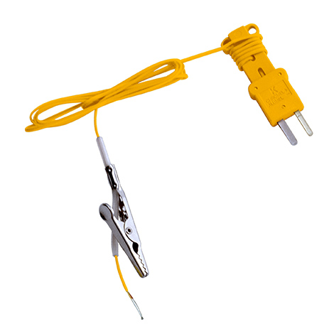 Fieldpiece Instruments ATA1 K-Type Thermocouple w/ Alligator Clip, Type K, -50-400 Â°F, Bead, Alligator Clip, K-Type Thermocouple, K-Type Male Mini Plug, Â± 4Â°F (General), Â± 1Â°F (After Field Calibration, 32-176Â°F), Nickel Chromium/Nickel Aluminum (Conductors)