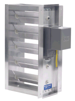EWC Controls ND Series 10X10 ND Rectangular Motorized Damper, 10" x 10" Opening Size, Rectangular, 24 VAC, 360 CFM, Slip-In, Side/Bottom Mount (Motor), 1.5 In. Wc. Pressure Rating, Power Open/Power Close, Non-Spring Return