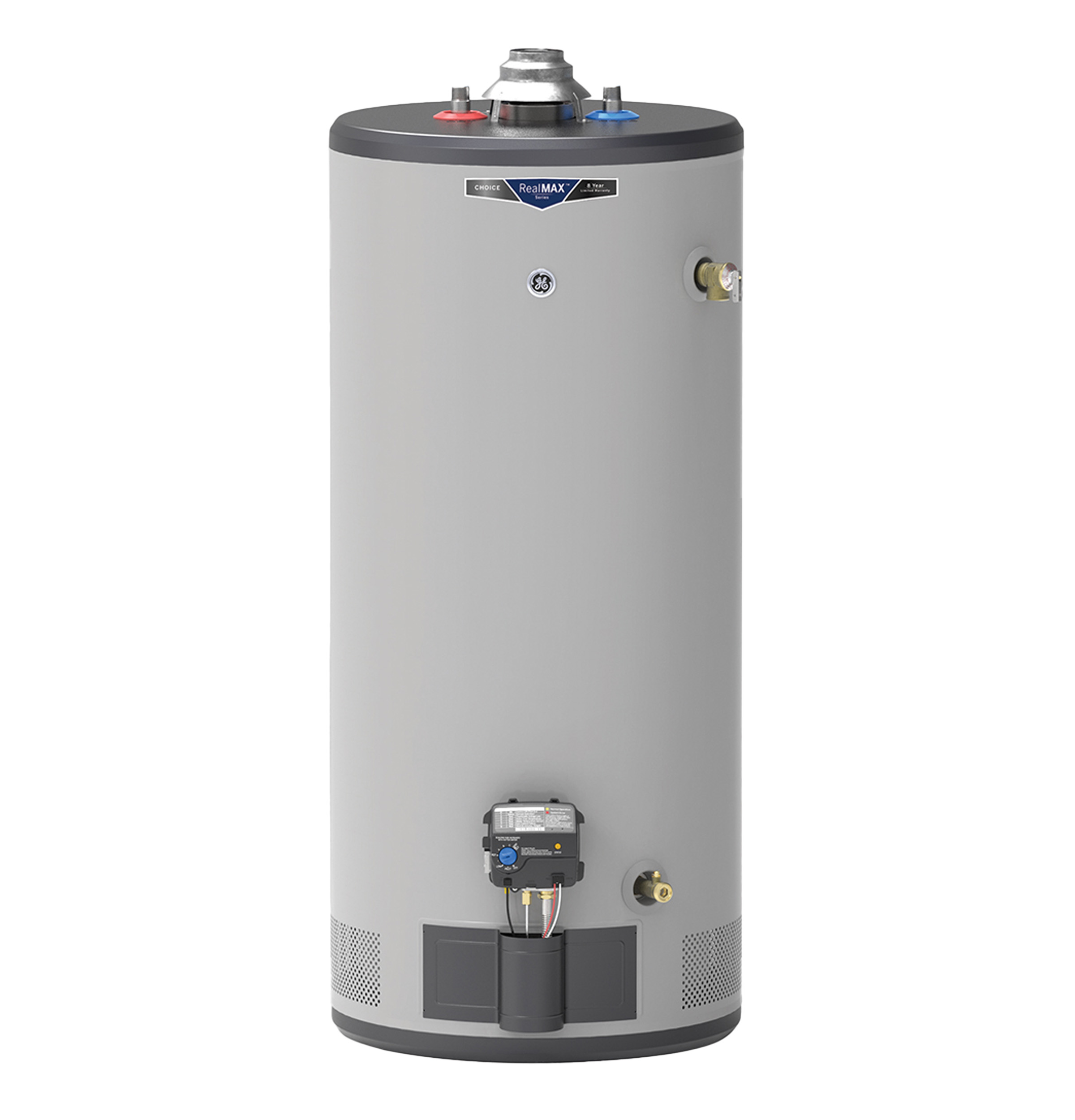 General Electric RealMAX Choice GP40S08BXR Short LP Water Heater, 40 Gallons Capacity, 35,000 BTU/hr, Propane (LP), 84 GPH First Hour Delivery, 0.64 UEF, No Energy Star Compliant, Atmospheric Vent Type