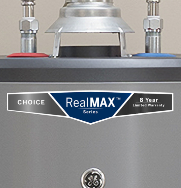 General Electric RealMAX Choice GP40S08BXR Short LP Water Heater, 40 Gallons Capacity, 35,000 BTU/hr, Propane (LP), 84 GPH First Hour Delivery, 0.64 UEF, No Energy Star Compliant, Atmospheric Vent Type