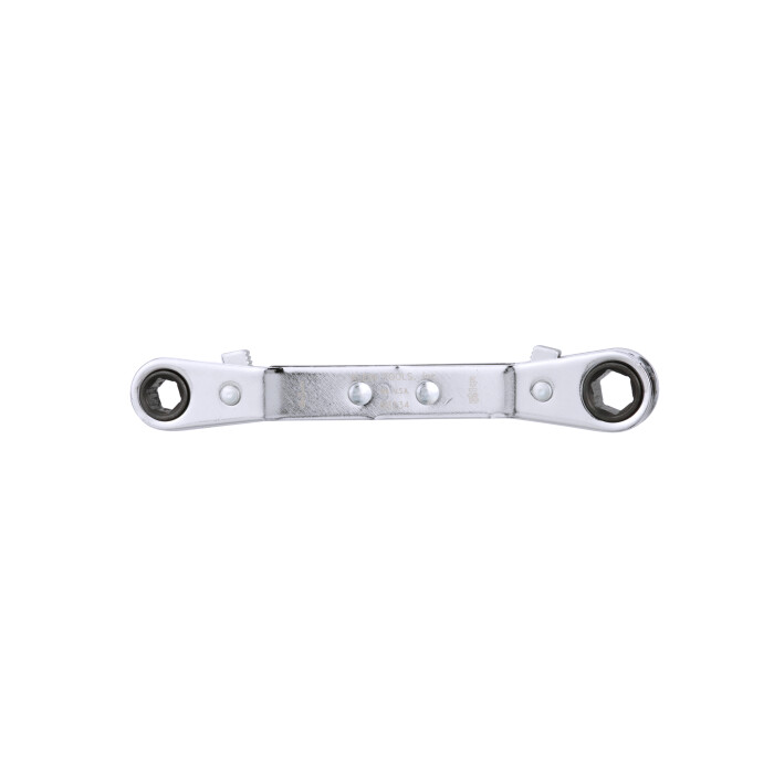 Klein Tools 68244-5 Reversible Ratcheting Box Wrench Set, 3 Pcs-Piece Set, 1/4" x 5/16", 3/8" x 7/16", 1/2" x 9/16" Wrench Sizes, SAE, Laminated Steel, 6 Points, 25 Degrees Offset Angle, Chrome Plated
