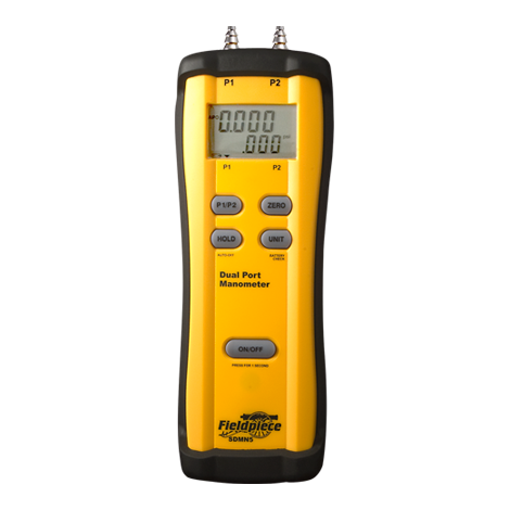 Fieldpiece Instruments SDMN5 SDMN5 Dual Port Manometer, +/- 60 In. Wc. Measuring Range, Â± 0.02 In. W.c. (0-2 In. W.c., At 32-122Â°F), Â± 1.5% FS (2-60 In. W.c., At 32-122Â°F), Â± 0.001 PSI (0-0.07 PSI, At 32-122Â°F), Â± 1.5% FS (0.07-2 PSI, At 32-122Â°F) Accuracy, 0.01 In. Wc. Resolution, Tube Connector (5mm/3/16" ID Flexible Tubing), LCD, Battery, 200 Hrs Battery Life