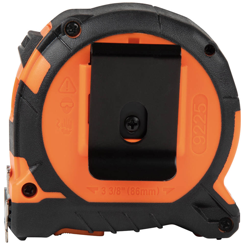 Klein Tools 69269-7 Tape Measure, 25' Measuring Range, Magnetic Double Hook, 13' Standout, SAE, 1/16'' Graduation, Automatic Rewind Type, Steel