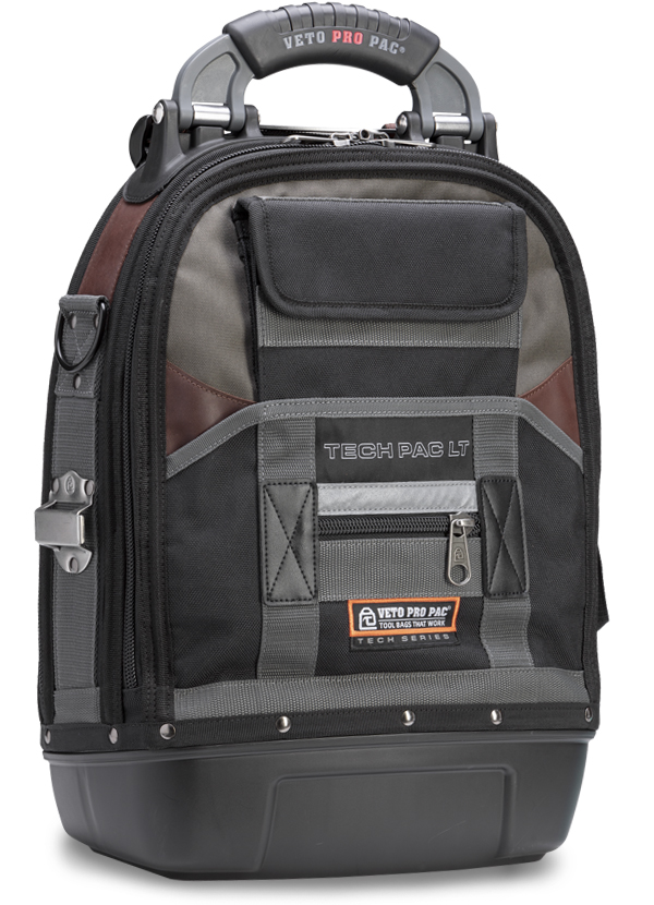 Veto Pro Pac Tech Series Tech Pac LT Backpack Tool Bag, 36 Pockets, Zipper (YKK®), Hasp (Quick Release), Polypropylene (Base), Nylon (Body/Pockets/Stitching), Steel (D-Rings), 45 lbs Weight Capacity, 2 (Storage Bays) Compartments, 19-1/2" Height, 13" Width