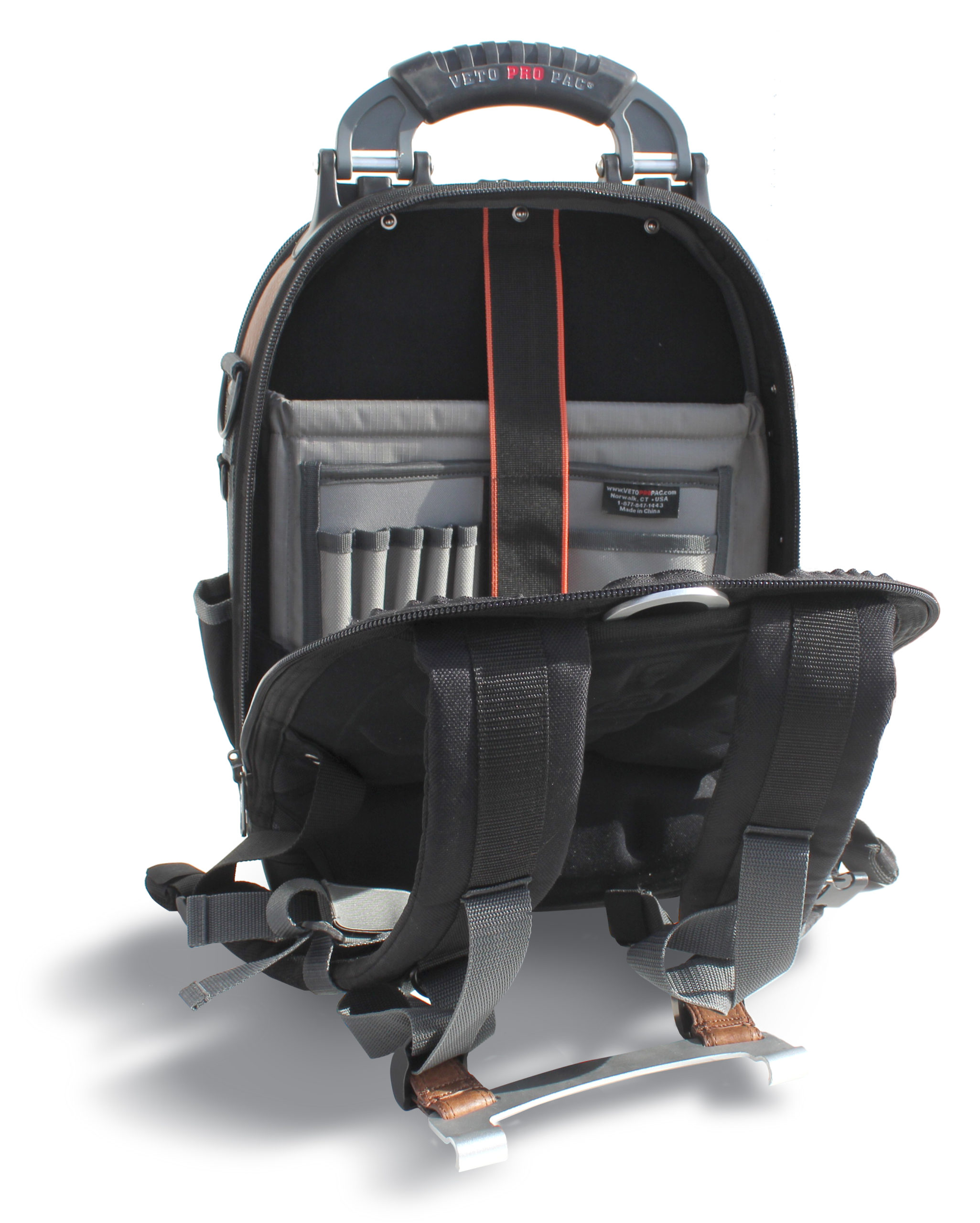 Veto Pro Pac Tech Series Tech Pac LT Backpack Tool Bag, 36 Pockets, Zipper (YKK®), Hasp (Quick Release), Polypropylene (Base), Nylon (Body/Pockets/Stitching), Steel (D-Rings), 45 lbs Weight Capacity, 2 (Storage Bays) Compartments, 19-1/2" Height, 13" Width