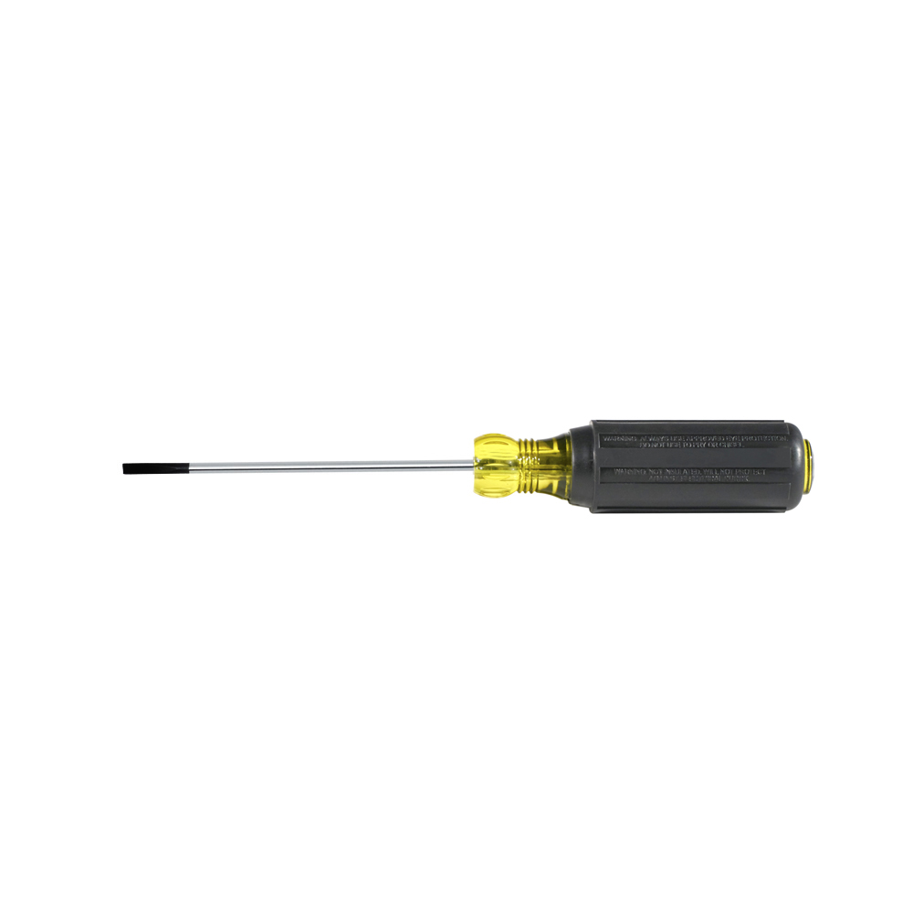 Klein Tools 32226-6 Terminal Block Screwdriver, Fixed Blade (Terminal Block), Cabinet Drive Type, Single End Bits, 1 Pcs, Cabinet Point Type, 1/8" Point Size, 4" Shank Length