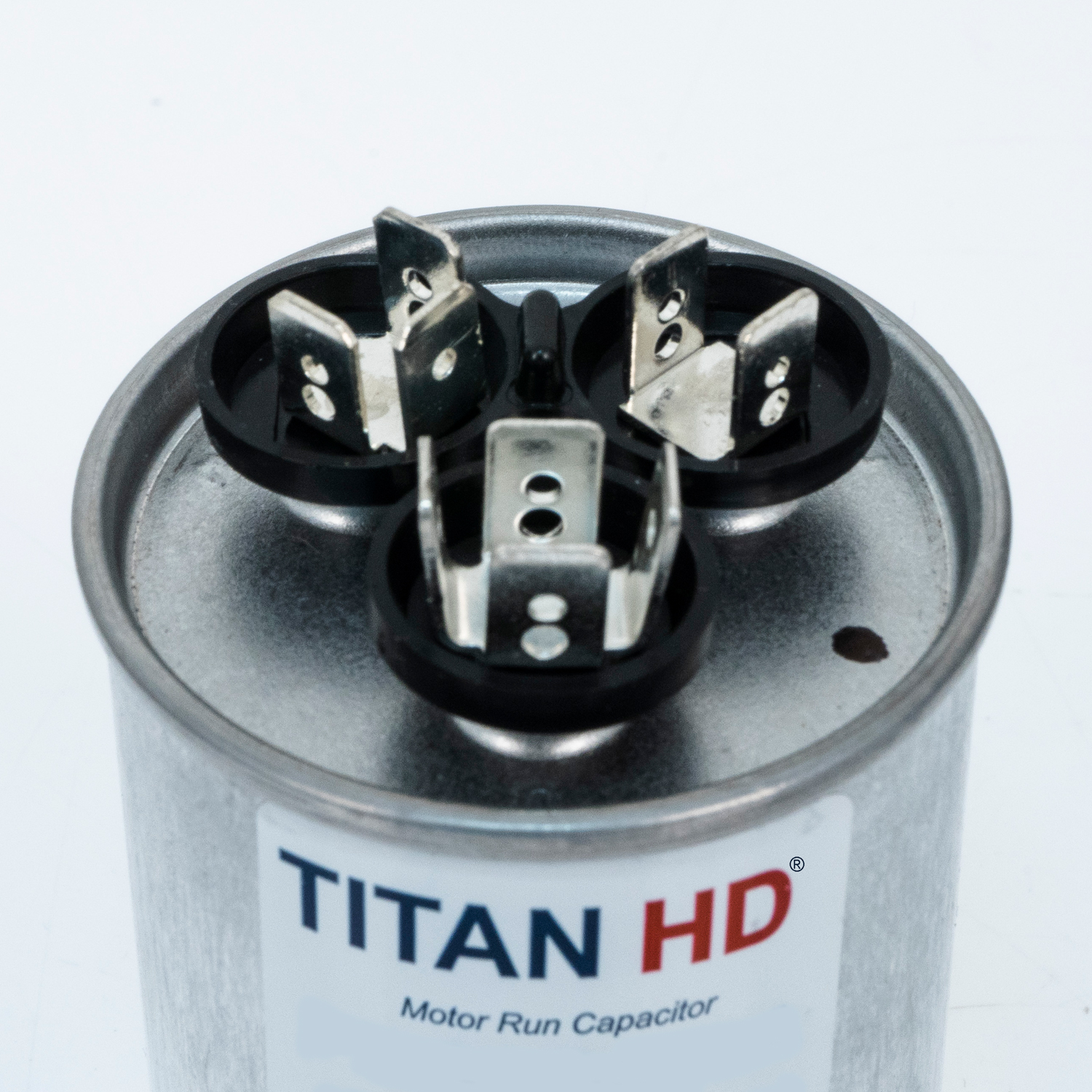 Packard Titan HD PRCFD305A Dual Motor Run Capacitor, 30/5 MFD, 440/370 VAC, Round, 2 Number Of Sections, 3-13/32" Overall Height, 2" Diameter, Aluminum (Case), Steel (Cover) Housing Material