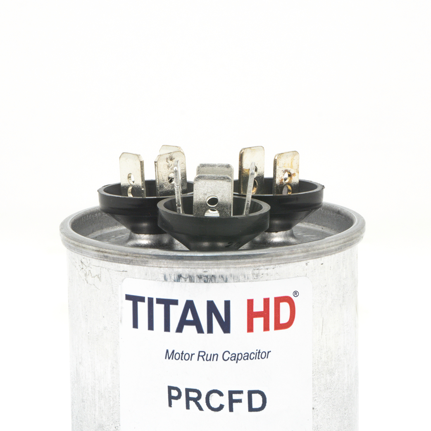DiversiTech Titan HD PRCFD4575A Dual Motor Run Capacitor, 45/7.5 MFD, 440/370 VAC, Round, 2 Number Of Sections, 4-1/2" Overall Height, 2" Diameter, Aluminum (Case), Steel (Cover) Housing Material