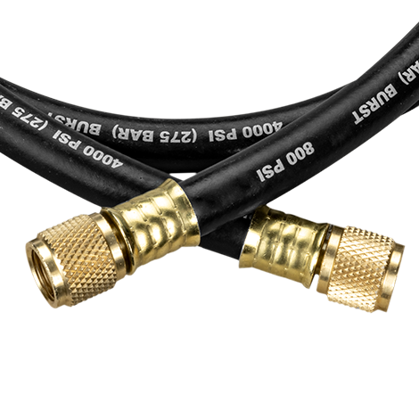 Fieldpiece Instruments HV1 Vacuum Hose, Female Flare, 3/8" x 3/8" Connection Size, A2L Compatible, 60" Length, 1 Hoses, 3/8" Nominal Size, 800 PSI (Working), 4,000 PSI (Burst)