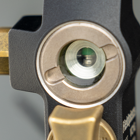 Fieldpiece Instruments VC1G Valve Core Removal Tool, 1/4" Size, 800 PSI, 1/4" Female Port (Service), 1/4" Male Port (Side), 1/4" Male SAE Flare (Service Hose), 5/16" Female SAE Flare (Service Port), Brass, 5-3/50" Length, 2" Width, 1-1/2" Height
